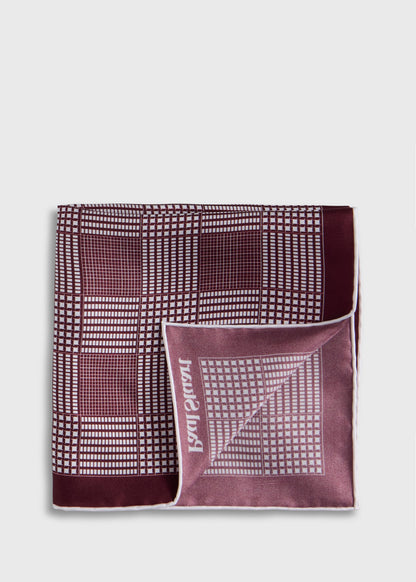 Glen Plaid Silk Pocket Square - Paul Stuart New
