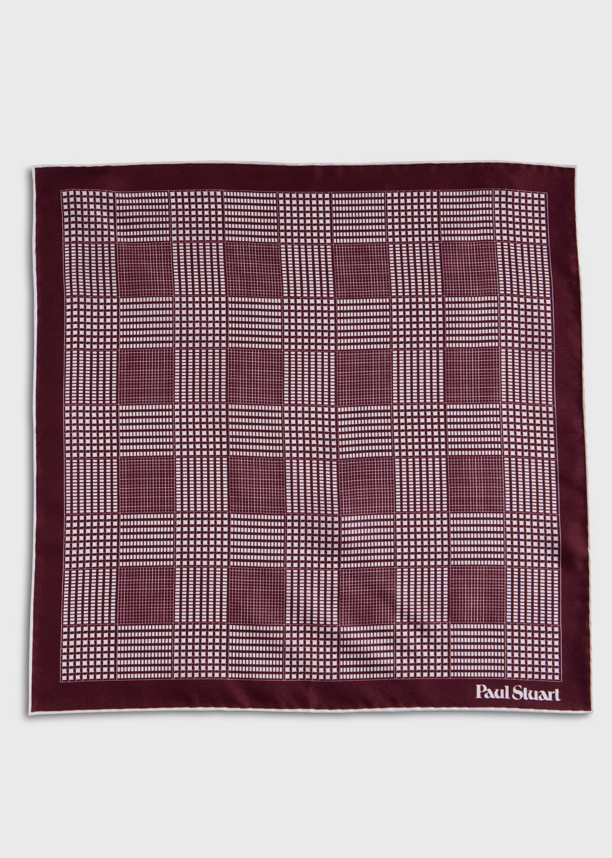 Glen Plaid Silk Pocket Square - Paul Stuart New