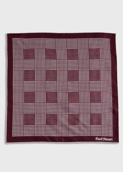 Glen Plaid Silk Pocket Square - Paul Stuart New