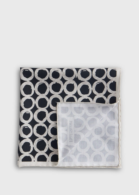 Geometric Print Silk Pocket Square - Paul Stuart Discount