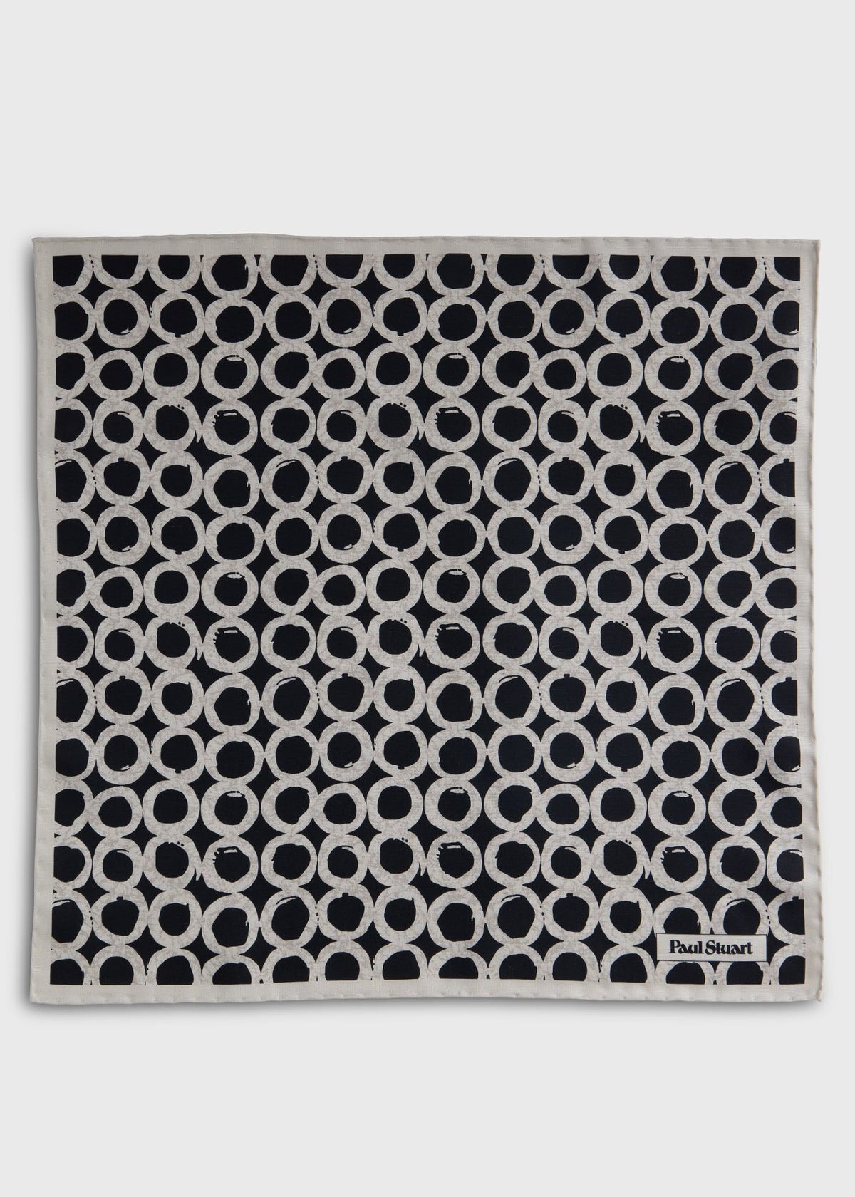 Geometric Print Silk Pocket Square - Paul Stuart Discount