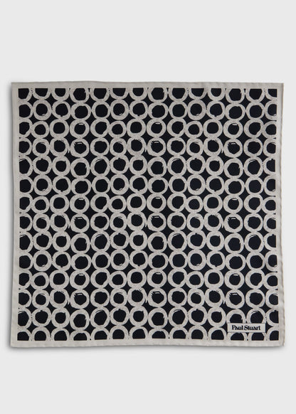 Geometric Print Silk Pocket Square - Paul Stuart Discount