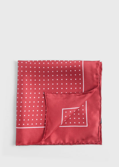 Silk Twill Dot Print Pocket Square - Paul Stuart Sale