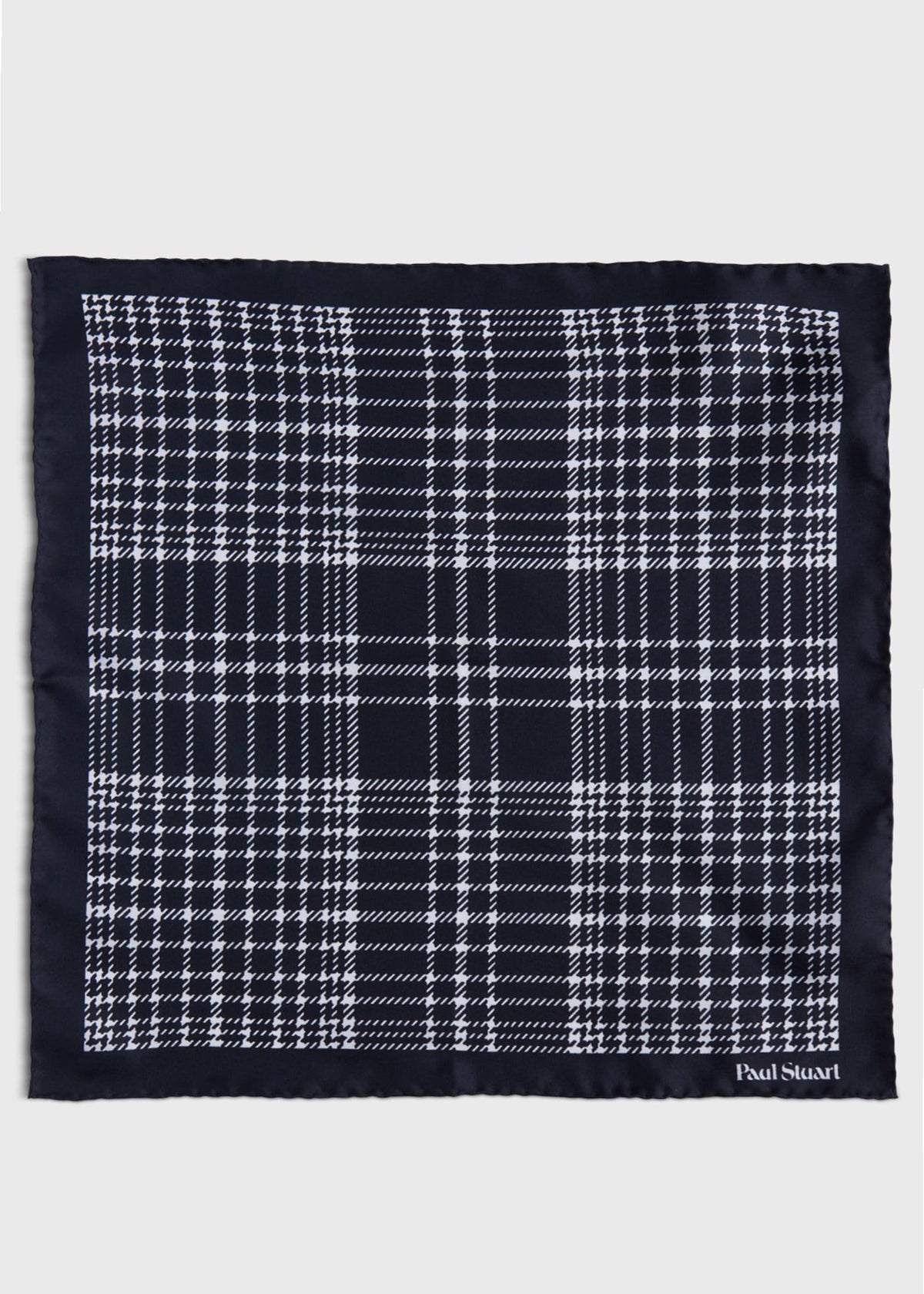 Printed Silk Plaid Pocket Square - Paul Stuart Discount