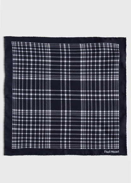 Printed Silk Plaid Pocket Square - Paul Stuart Discount