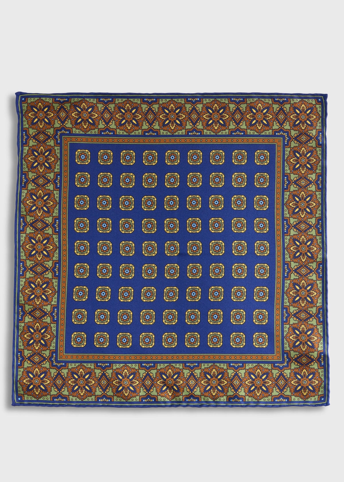 Medallion Print Pocket Square - Paul Stuart Sale