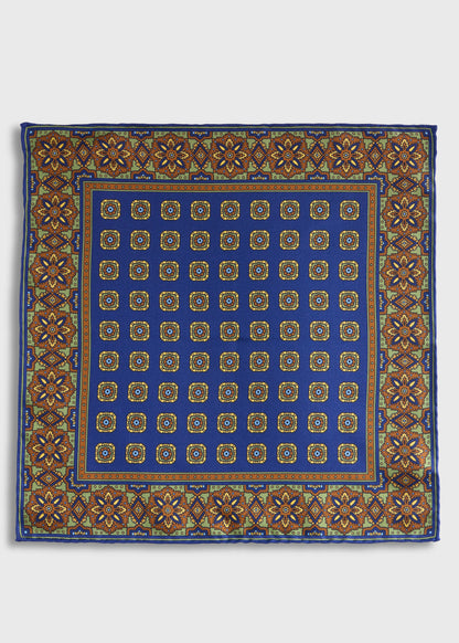 Medallion Print Pocket Square - Paul Stuart Sale