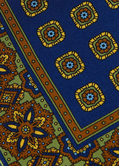 Medallion Print Pocket Square - Paul Stuart Sale