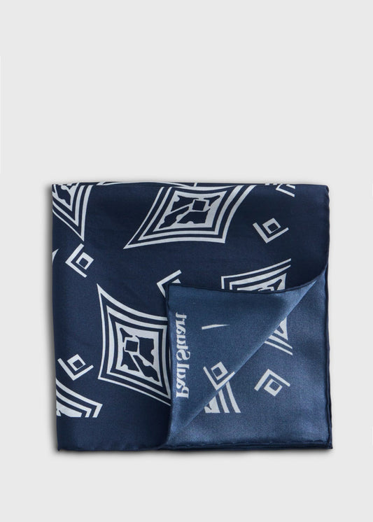 Geometric Print Pocket Square - Paul Stuart Best Seller