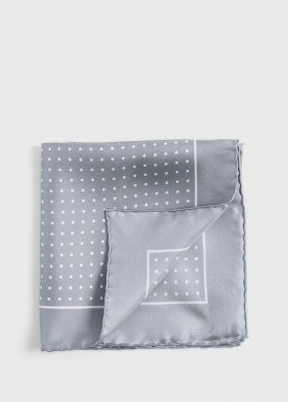 Silk Twill Dot Print Pocket Square - Paul Stuart Classic