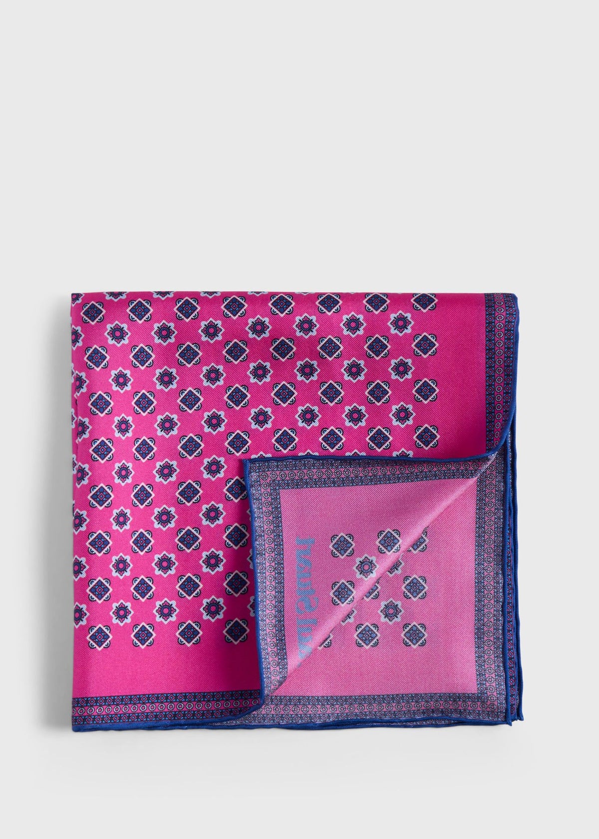 Printed Silk Medallion Pocket Square - Paul Stuart New