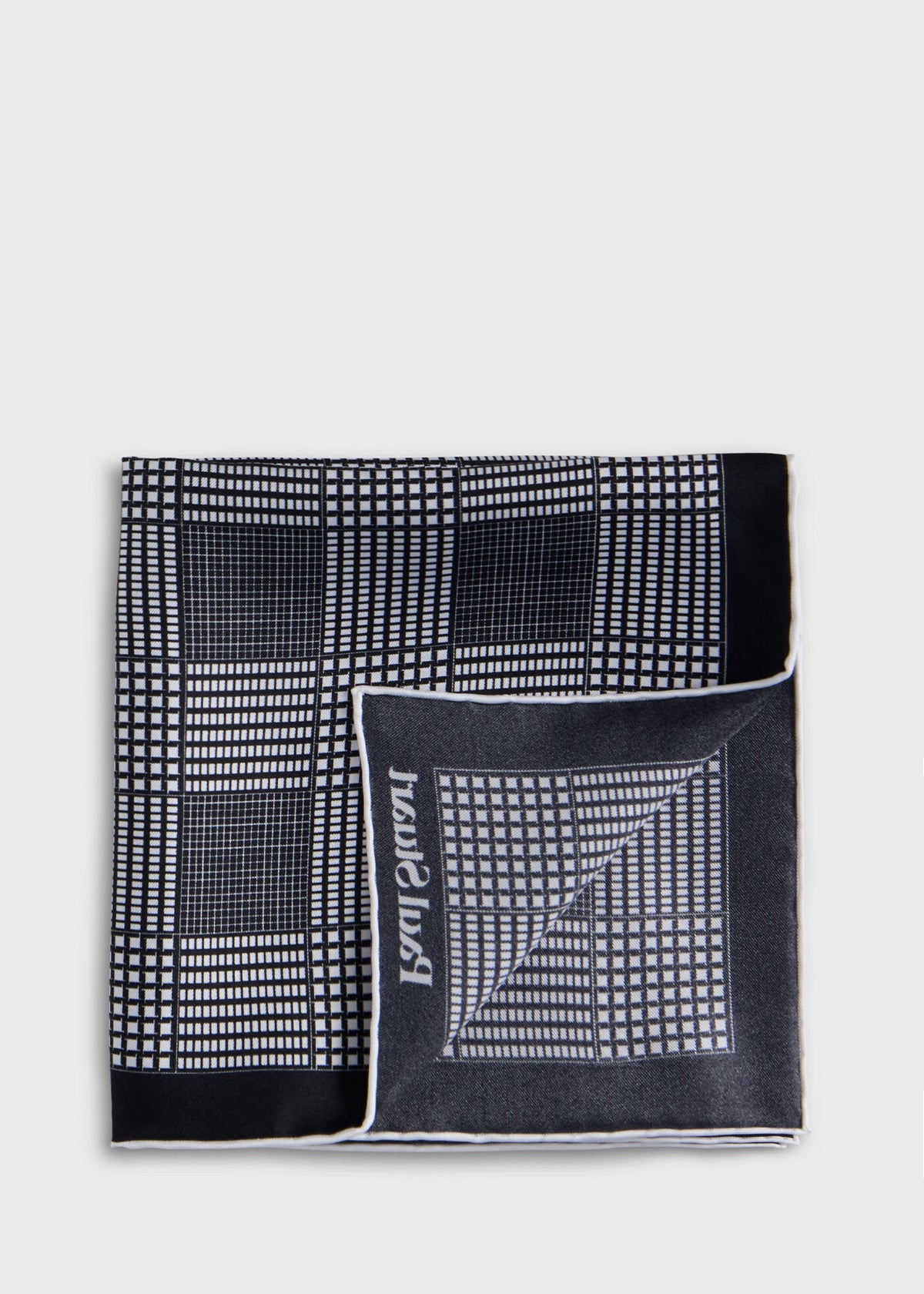 Glen Plaid Silk Pocket Square - Paul Stuart Recommended