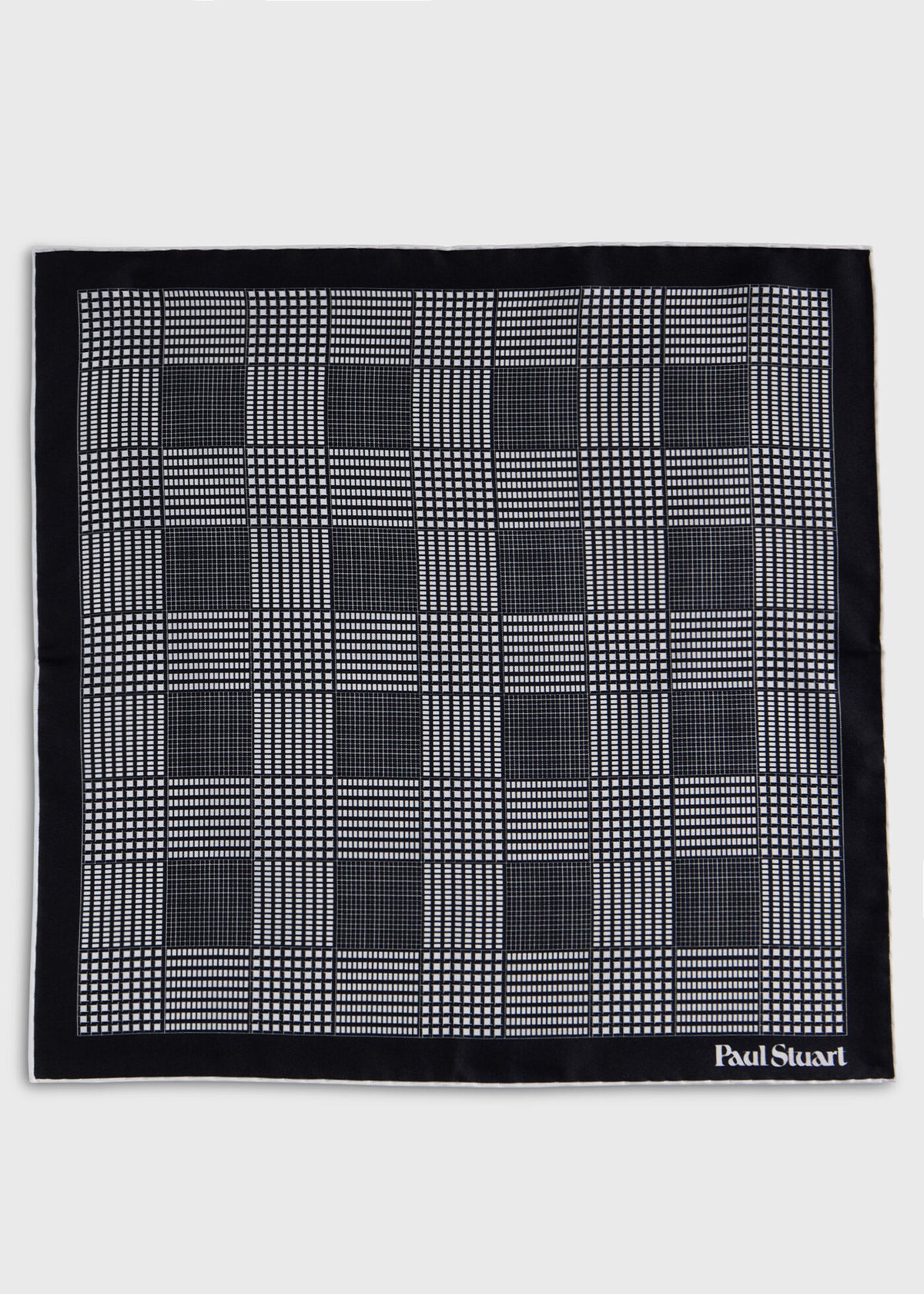 Glen Plaid Silk Pocket Square - Paul Stuart Recommended