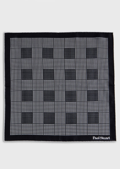 Glen Plaid Silk Pocket Square - Paul Stuart Recommended