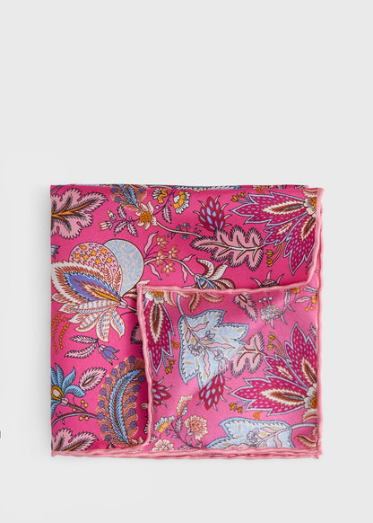 Printed Silk Floral Pocket Square - Paul Stuart Premium