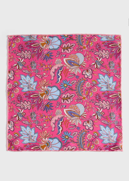 Printed Silk Floral Pocket Square - Paul Stuart Premium
