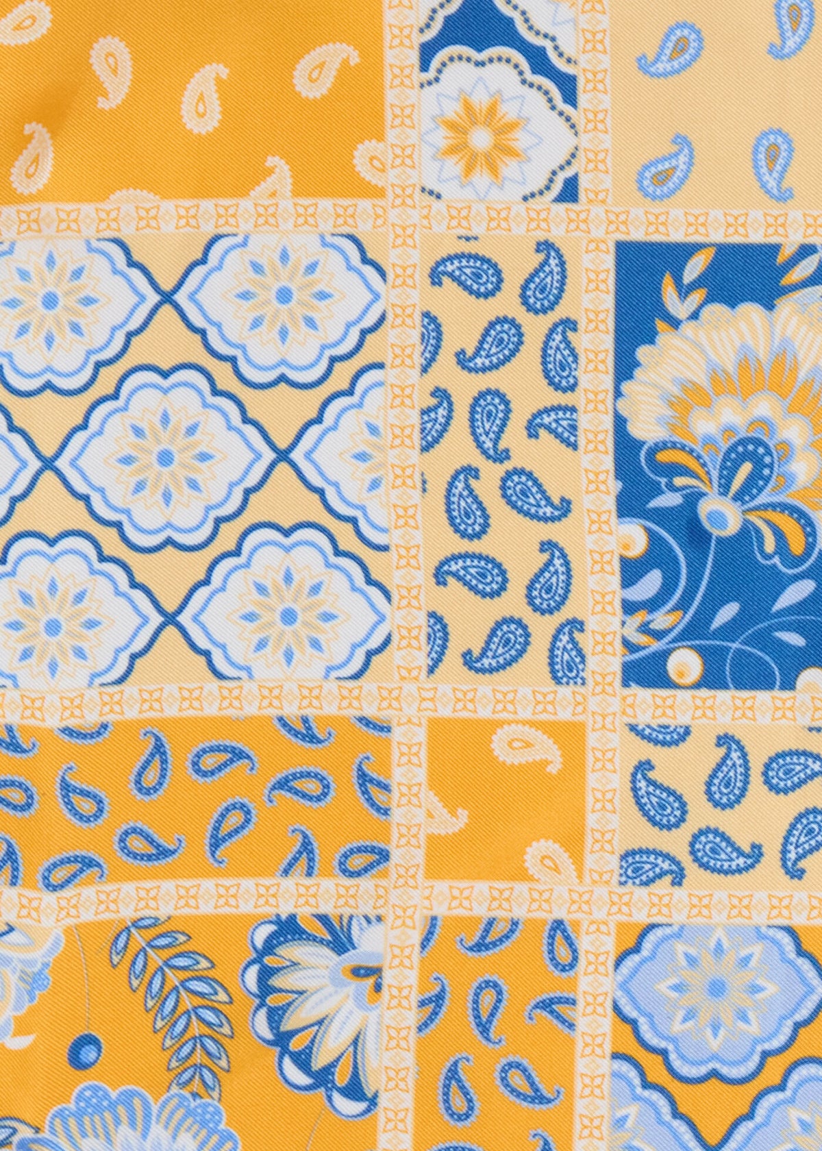 Printed Silk Patchwork Pocket Square - Paul Stuart Quality