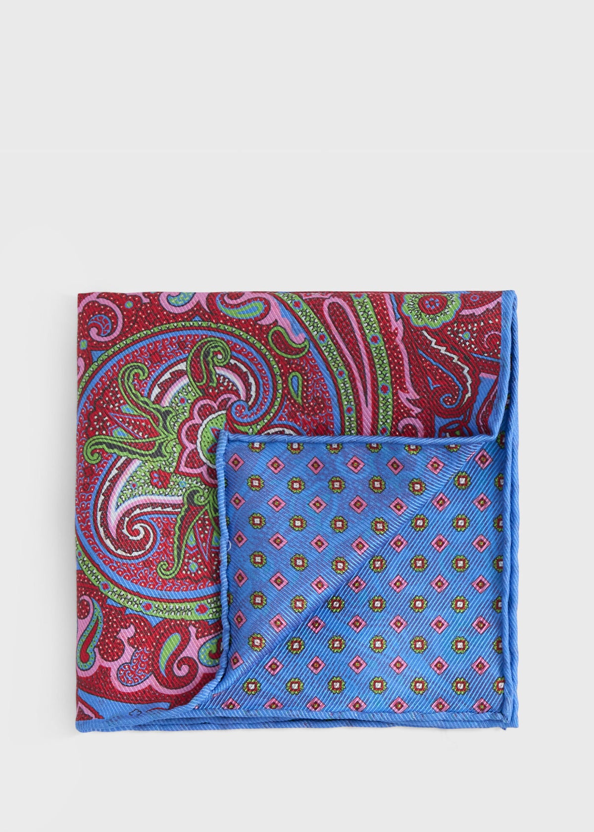 Printed Silk Paisley Pocket Square - Paul Stuart Classic