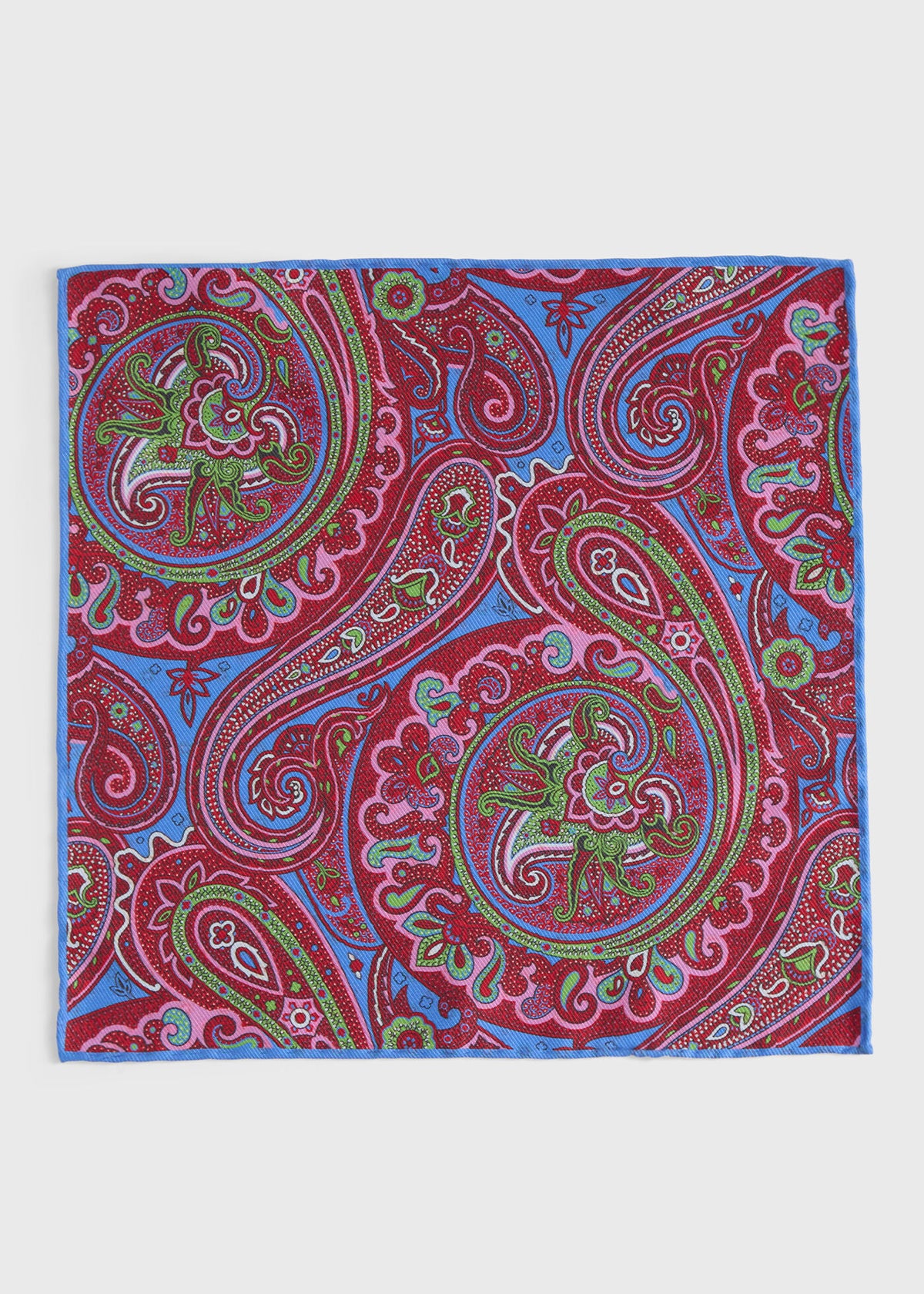 Printed Silk Paisley Pocket Square - Paul Stuart Classic