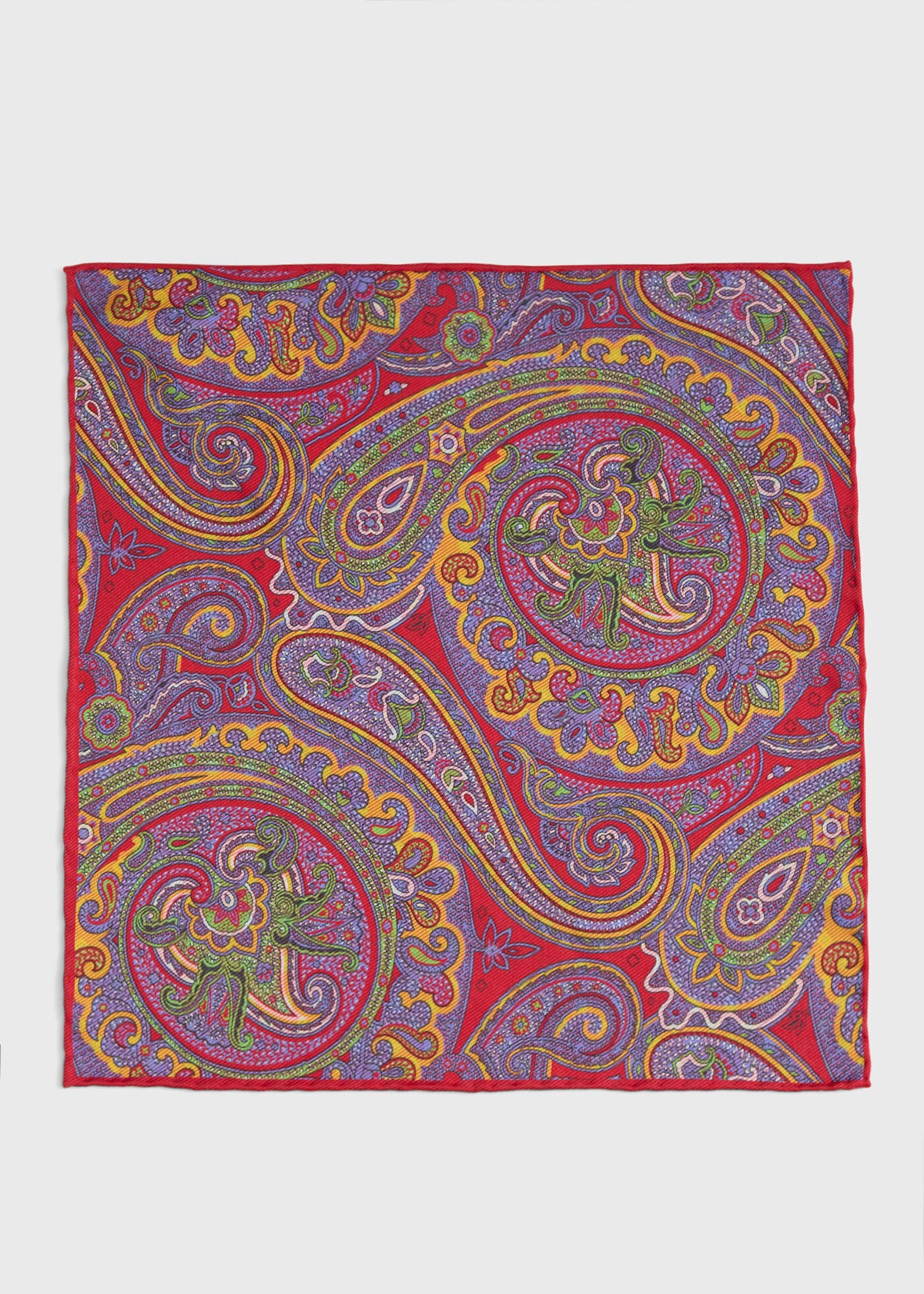 Printed Silk Paisley Pocket Square - Paul Stuart Latest