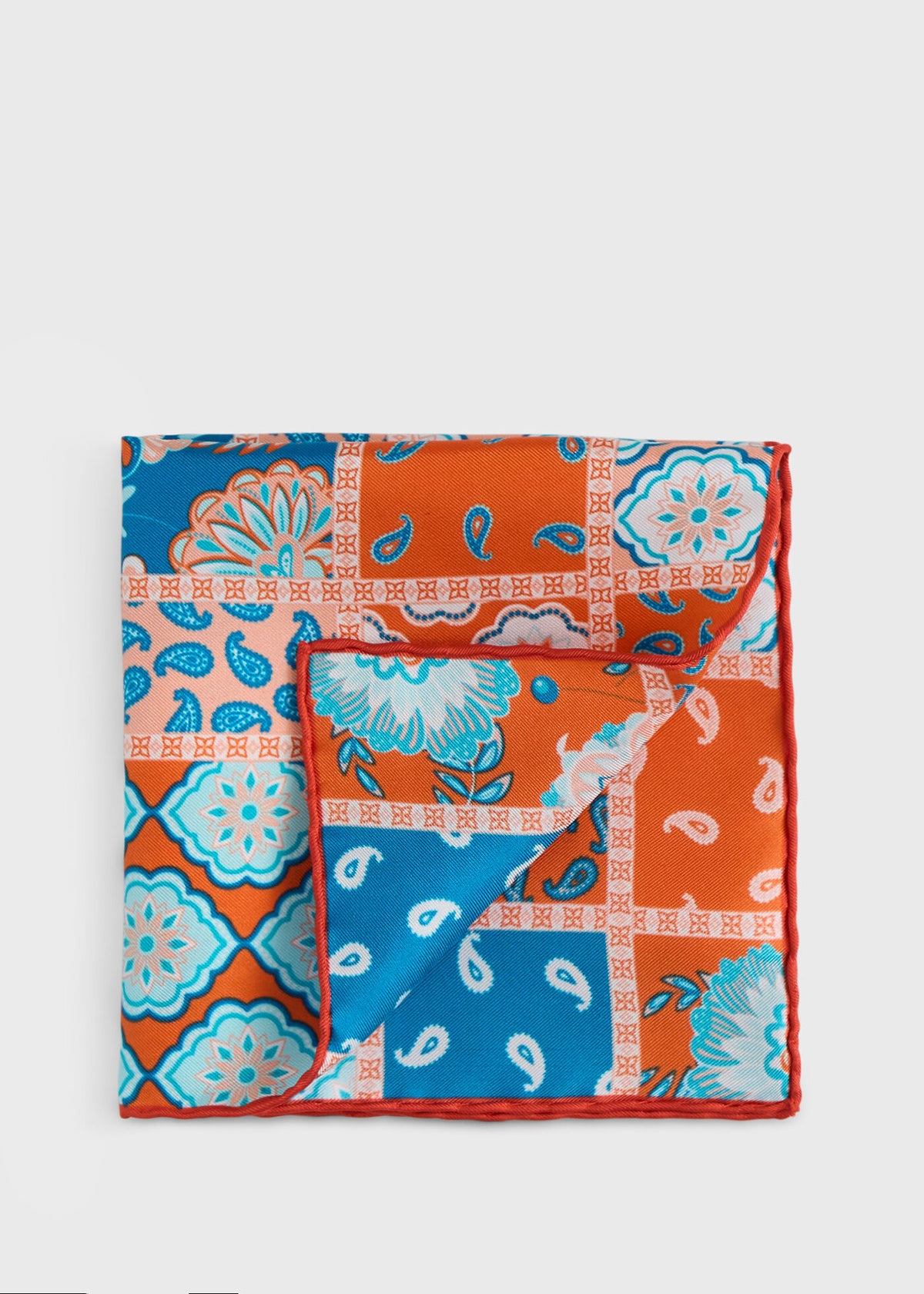 Printed Silk Patchwork Pocket Square - Paul Stuart Premium