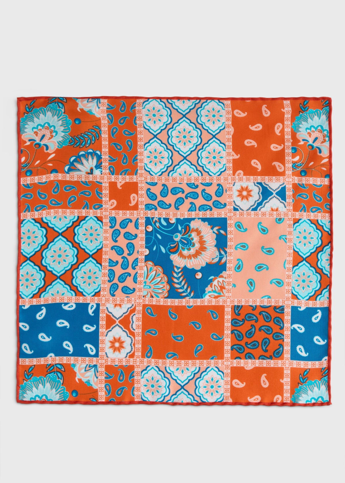 Printed Silk Patchwork Pocket Square - Paul Stuart Premium