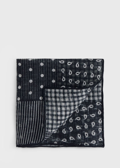 Linen Tonal Patchwork Pocket Square - Paul Stuart Premium