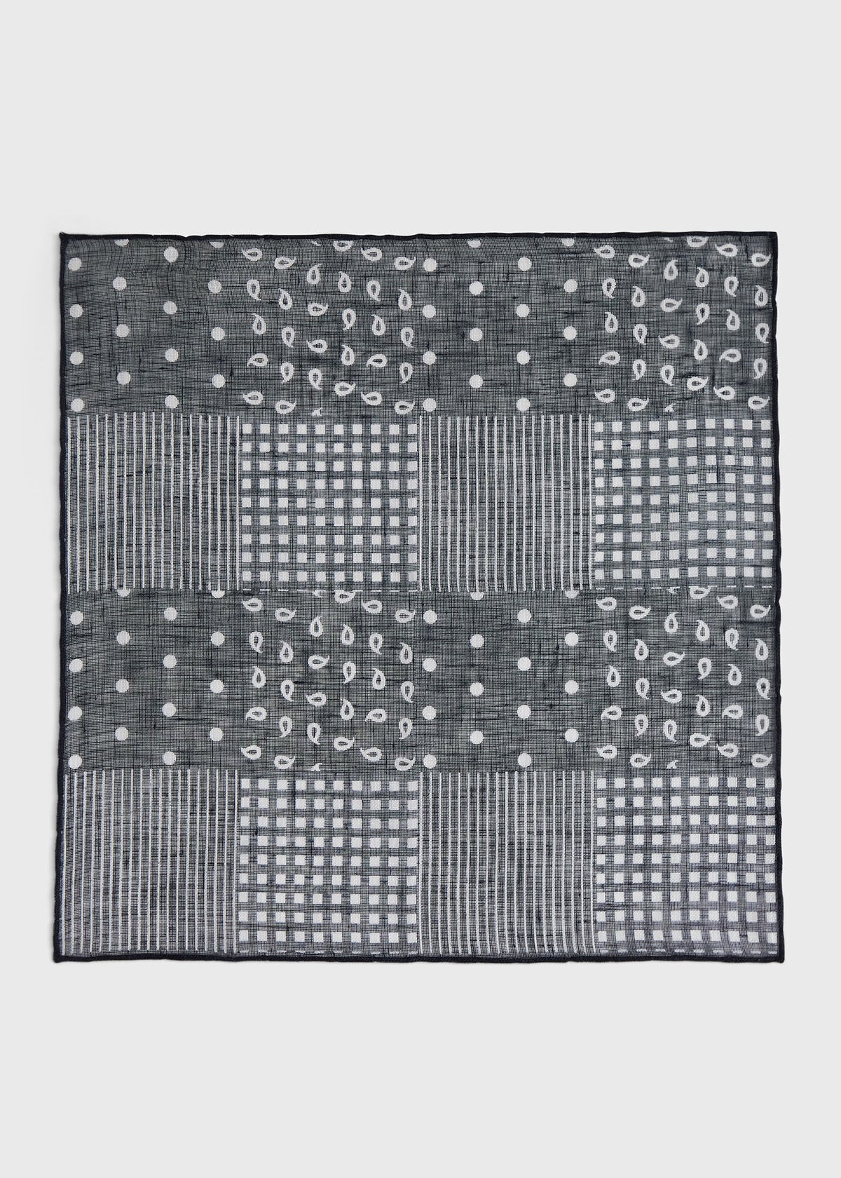 Linen Tonal Patchwork Pocket Square - Paul Stuart Premium