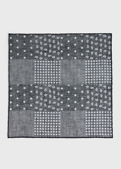 Linen Tonal Patchwork Pocket Square - Paul Stuart Premium