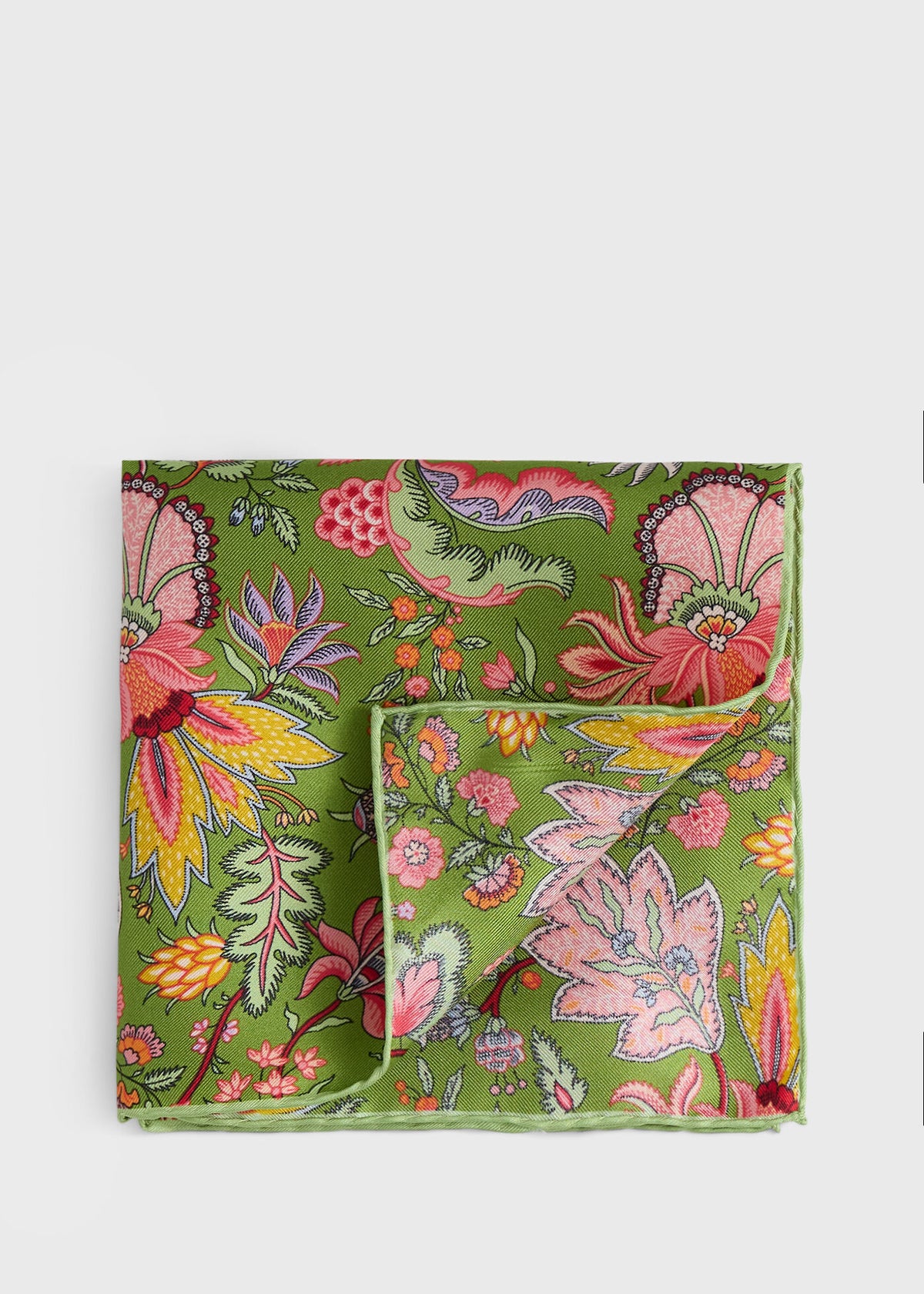 Printed Silk Floral Pocket Square - Paul Stuart Great Value