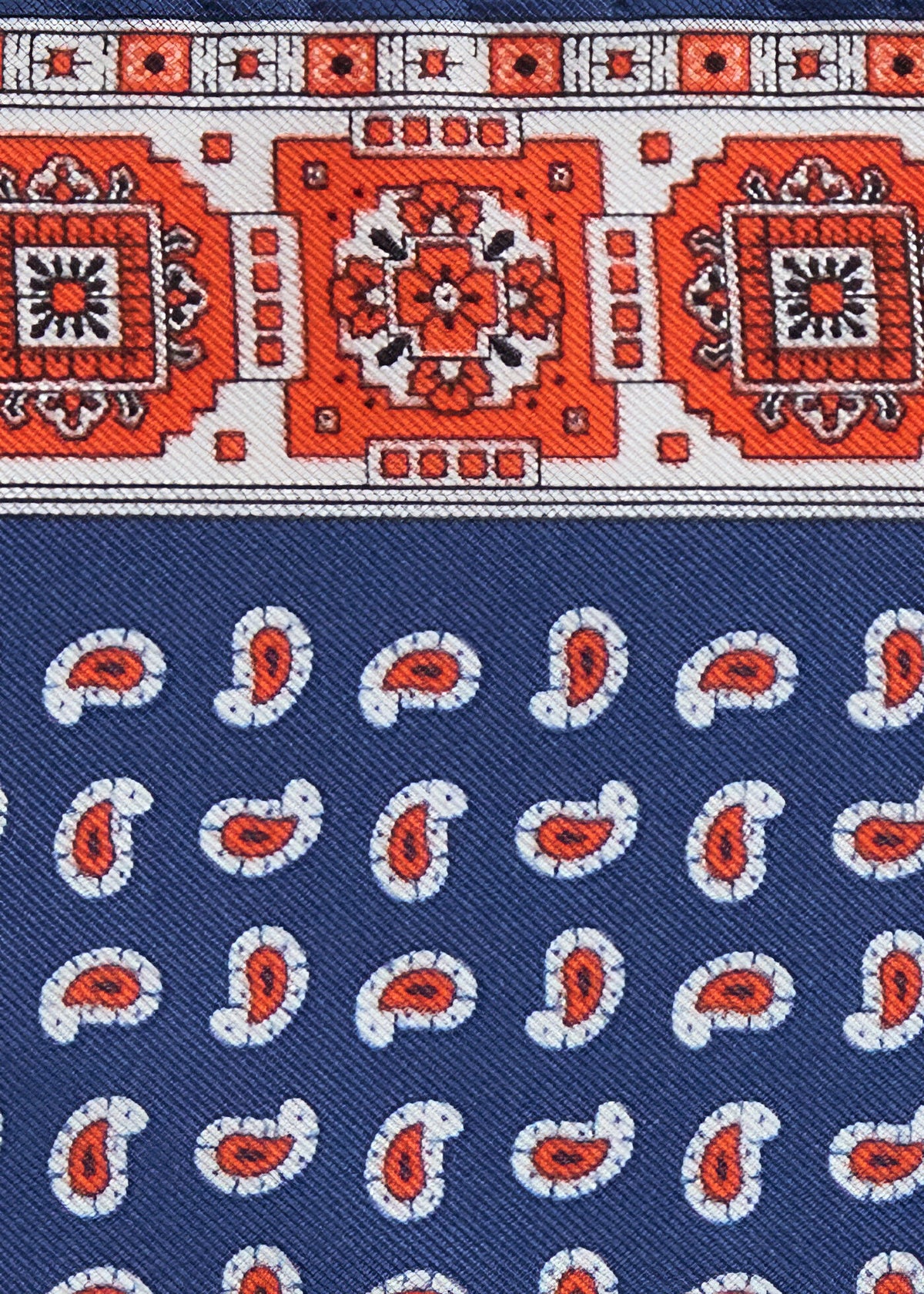 Printed Silk Geometric Pocket Square - Paul Stuart Special Offer