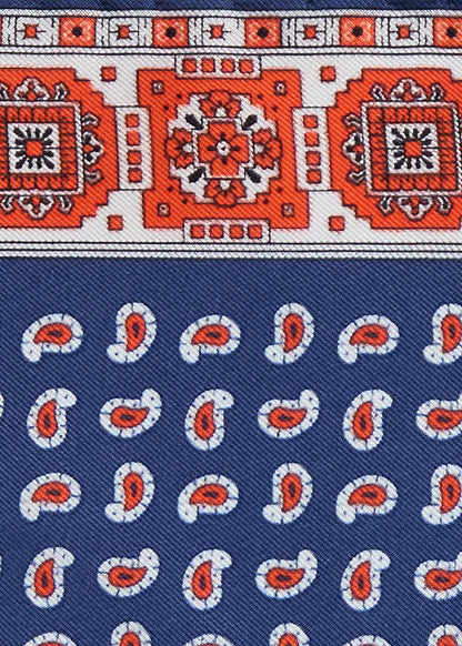 Printed Silk Geometric Pocket Square - Paul Stuart Special Offer