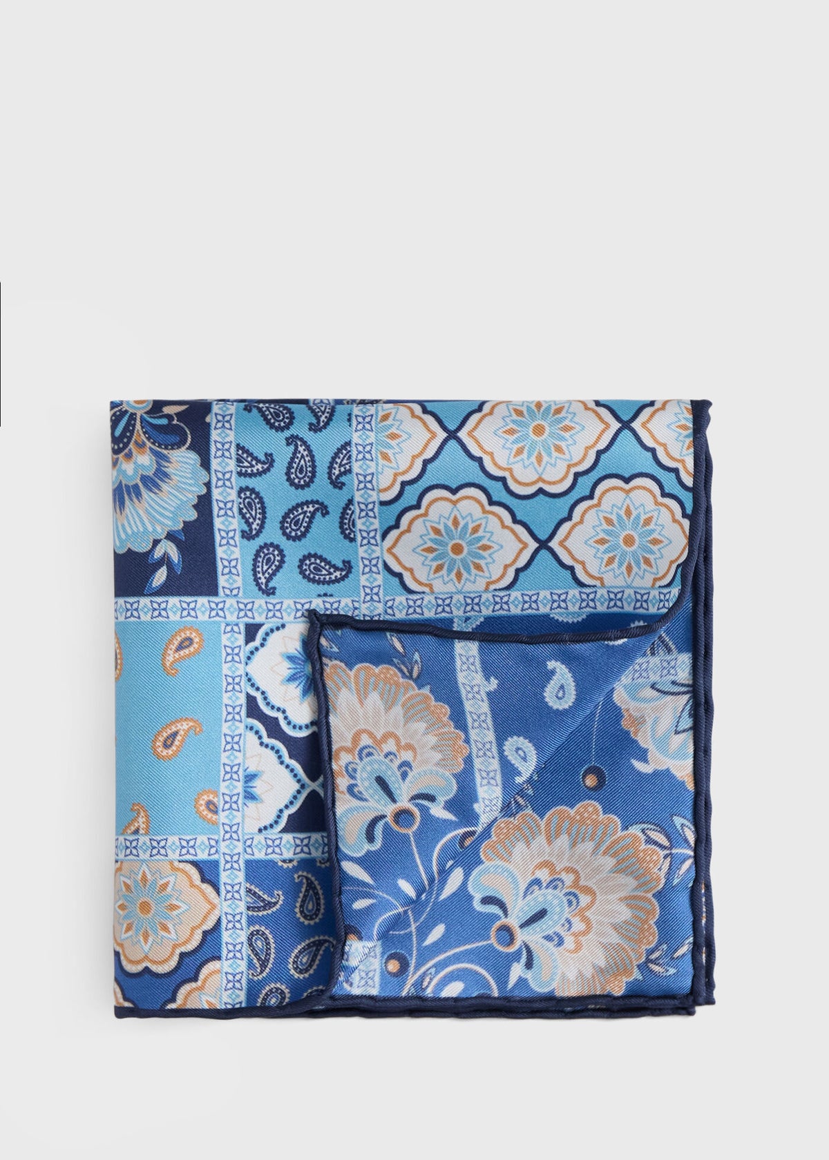 Printed Silk Patchwork Pocket Square - Paul Stuart Classic