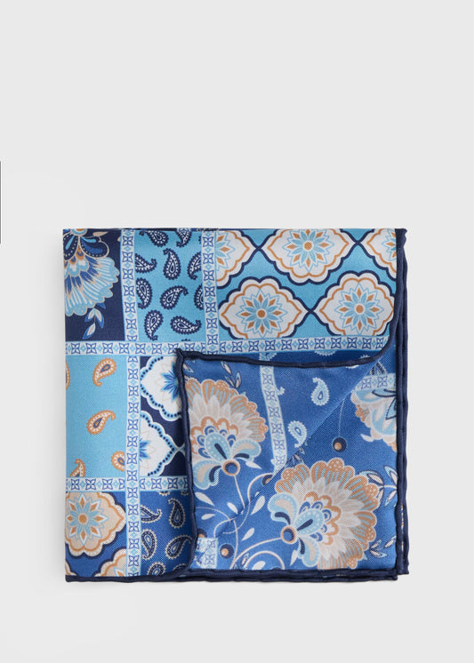 Printed Silk Patchwork Pocket Square - Paul Stuart Classic