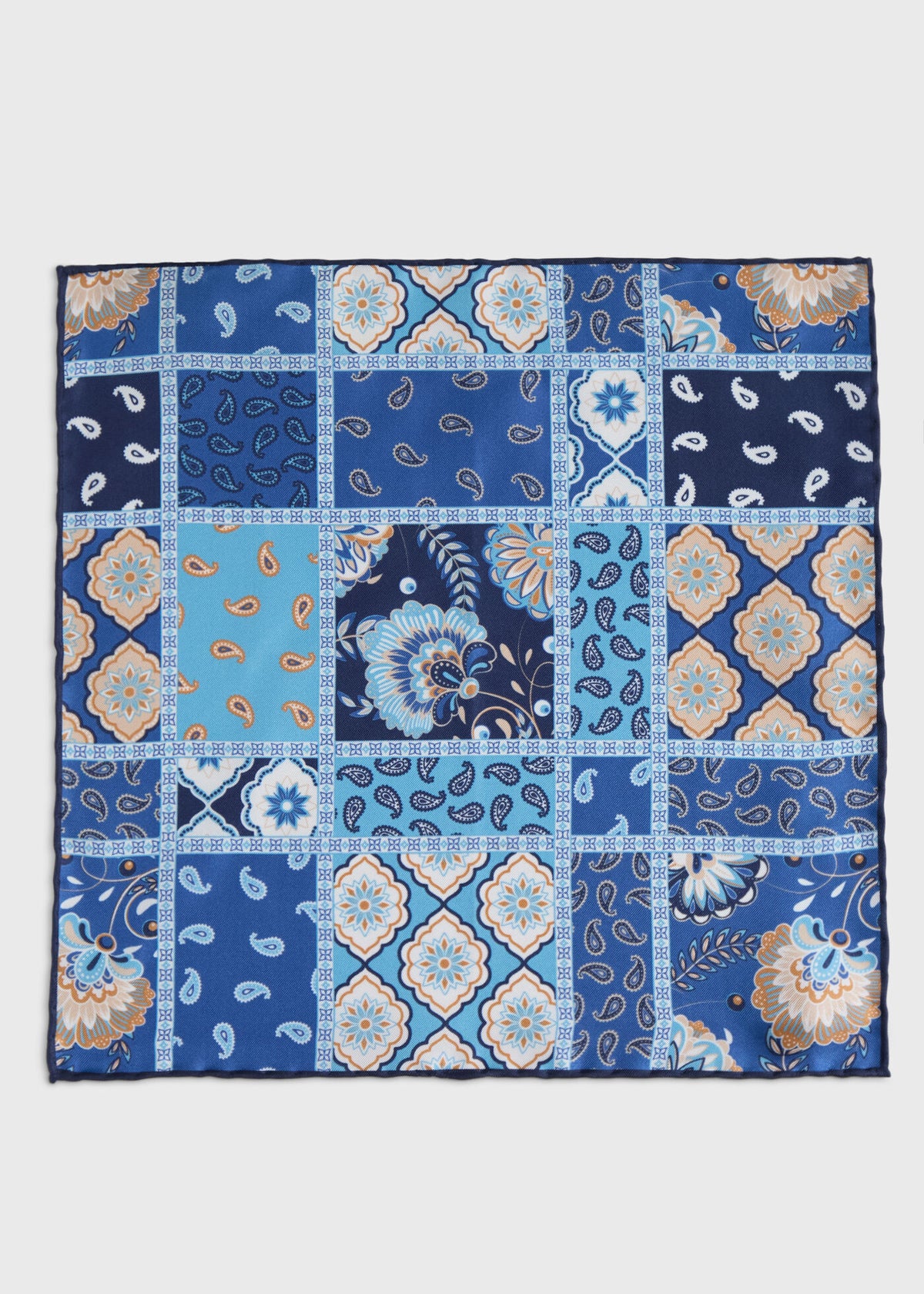 Printed Silk Patchwork Pocket Square - Paul Stuart Classic