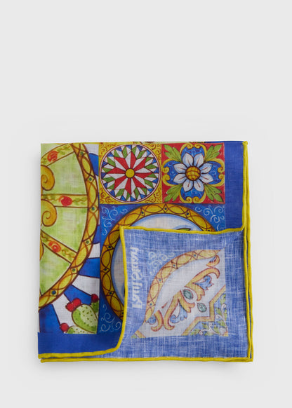 Linen Jungle Print Pocket Square - Paul Stuart New