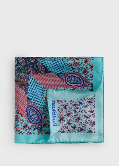 Printed Silk Floral Paisley Pocket Square - Paul Stuart New