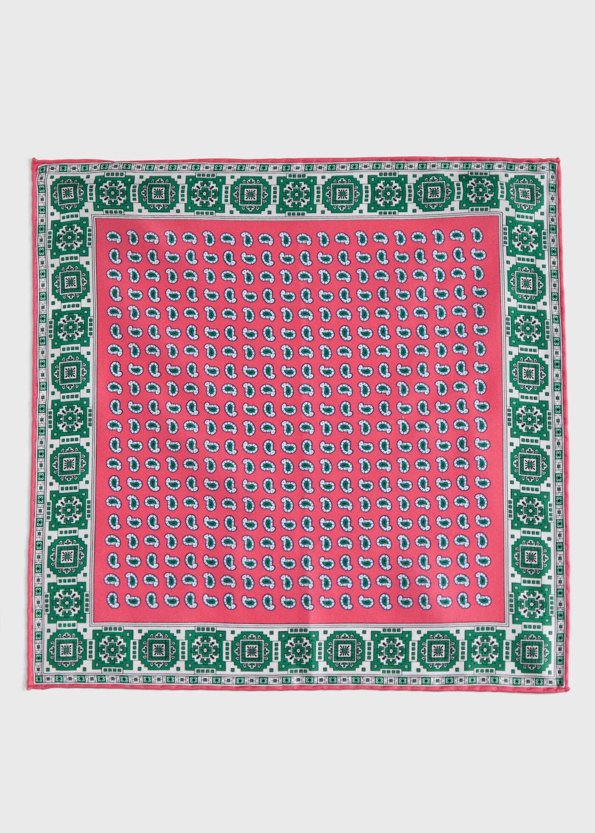 Printed Silk Geometric Pocket Square - Paul Stuart Classic
