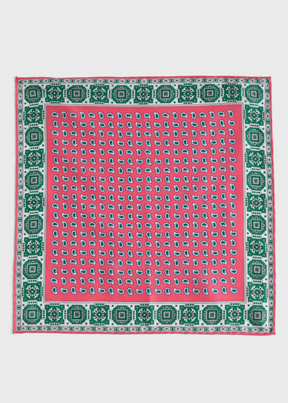 Printed Silk Geometric Pocket Square - Paul Stuart Classic