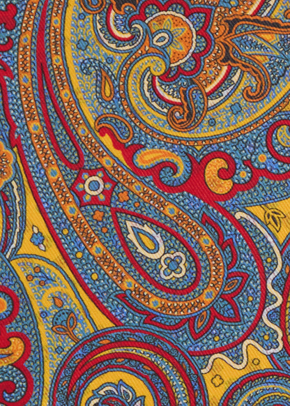 Printed Silk Paisley Pocket Square - Paul Stuart Recommended