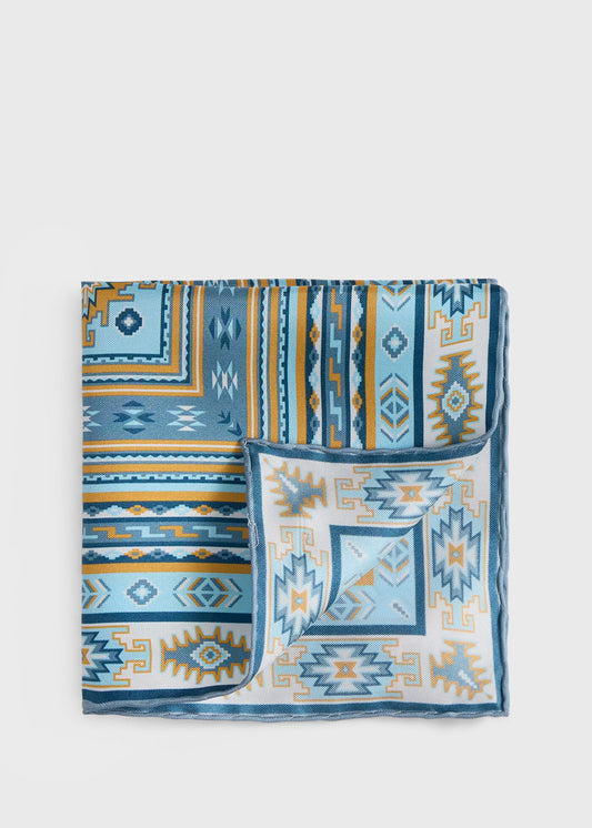 Printed Silk Pattern Pocket Square - Paul Stuart Featured
