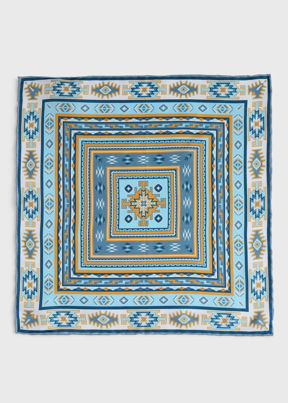 Printed Silk Pattern Pocket Square - Paul Stuart Featured