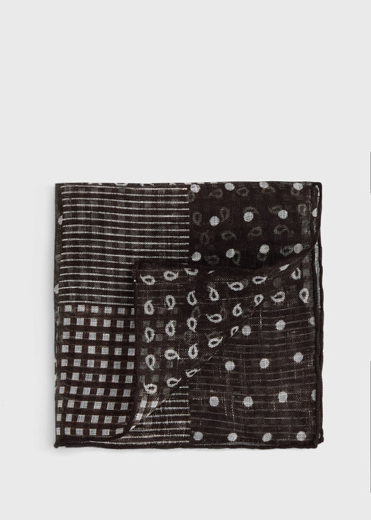 Linen Tonal Patchwork Pocket Square - Paul Stuart Premium