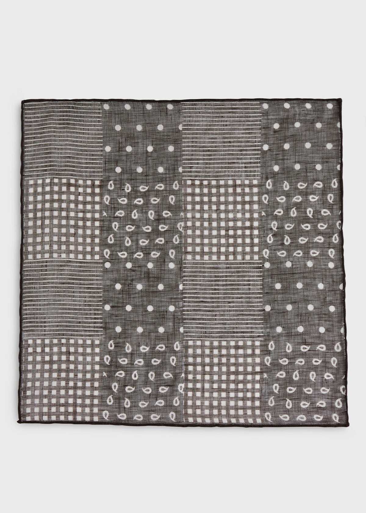 Linen Tonal Patchwork Pocket Square - Paul Stuart Premium