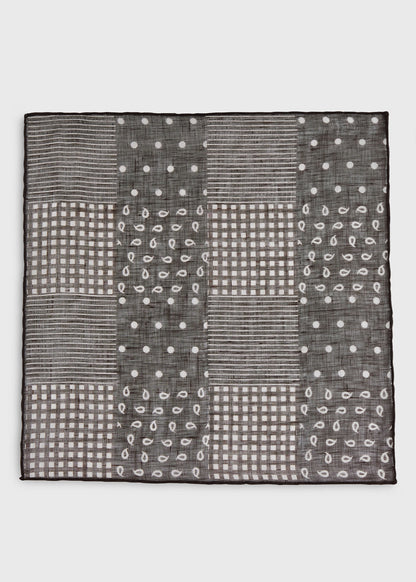 Linen Tonal Patchwork Pocket Square - Paul Stuart Premium