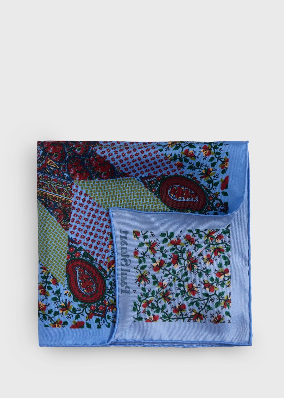 Printed Silk Floral Paisley Pocket Square - Paul Stuart Classic