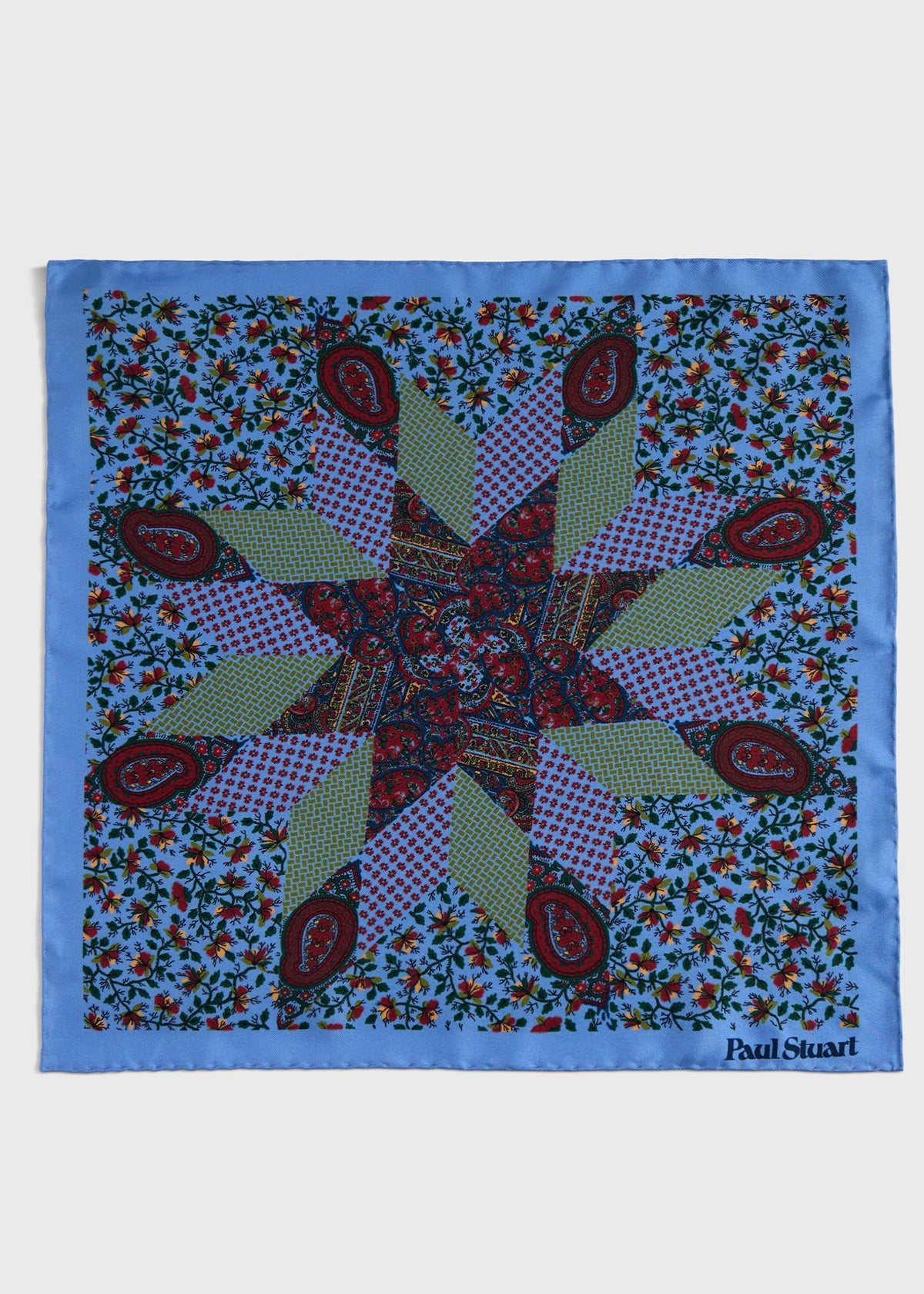 Printed Silk Floral Paisley Pocket Square - Paul Stuart Classic