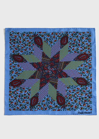 Printed Silk Floral Paisley Pocket Square - Paul Stuart Classic