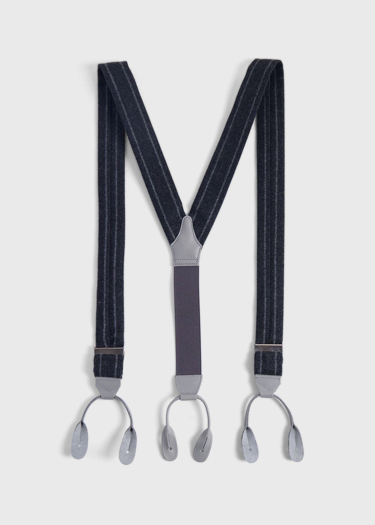 English Flannel Chalk Stripe Suspenders - Paul Stuart Best Seller