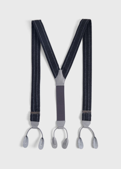 English Flannel Chalk Stripe Suspenders - Paul Stuart Best Seller